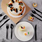 360 Pieces Black Plastic Cutlery Set (Black)