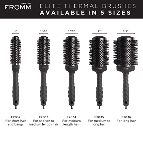 Elite Thermal Ceramic x Ionic 1.25" Round Brush for Expert Blowouts and Faster Hair Drying (1.25" Standard Barrel)