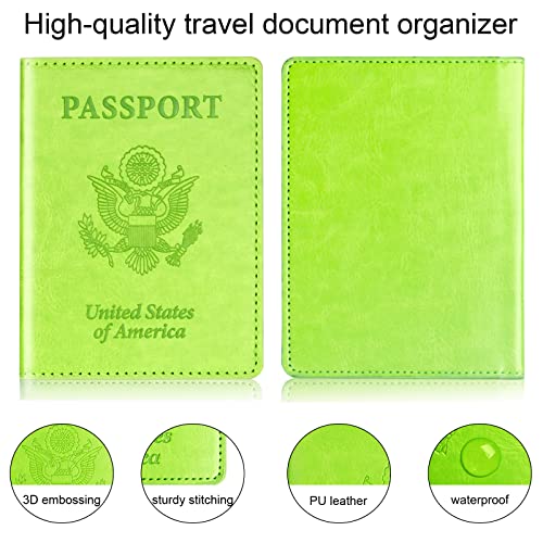 Green & Orange Passport Holder for Travel (A-green & orange / Minimalist)