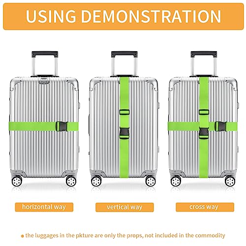 Luggage Straps for Suitcases (Blue+Orange+Rose Pink+Green / 8Pcs)