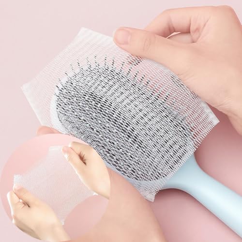 100 Pack Hair Brush Cleaner Disposable Hair Brushes Cleaning Tool Comb Cleaner Net Cover Screen Guards Hairbrush Hair Remover for Detangling Hair Brush Detangler Natural Bamboo Bristles (100 Count)