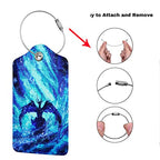 Set of 2 Dragon Luggage Tags for Suitcases Travel (Luggage Tag - Blue Dragon)