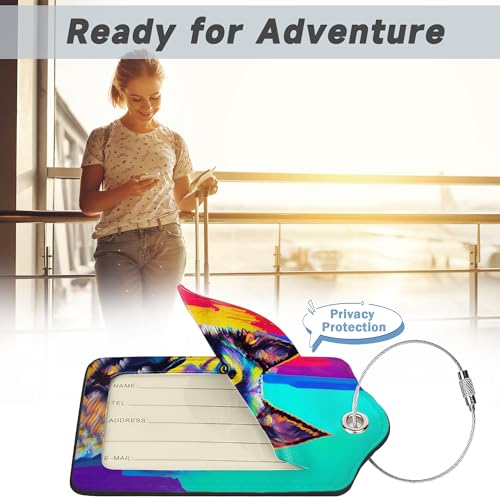 2 Pack Luggage Tag for Suitcase (Art German Shepherd Dog)