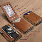 Men Leather Wallet for AirTag (Brick Brown8621)