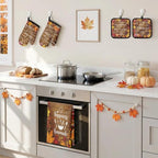 Fall Brown Kitchen Decor Set (Brown Wood Grain)