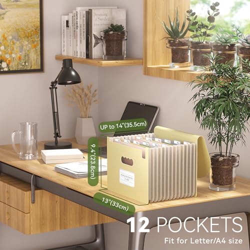Accordion File Organizer (Wheat Yellow)