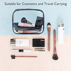 6 Packs Clear Makeup Bags (Black-6PCS (Large+Medium+Small))