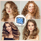 4 Sizes Hair Rollers Curlers Set with Clips for Women Girls (Blue)