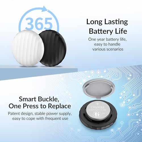Tracker Tag 2 Pack [Apple MFi Certified] Bluetooth Trackers Works with Apple Find My (Black & White - 2 Pack)