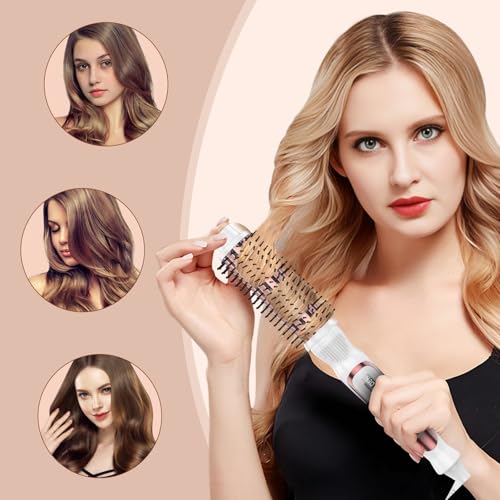 Thermal Brush 1.5 Inch Curling Iron Volumizing Heated Round Brush (White / 1.5 Inch)