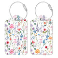Luggage Tags Privacy Cover ID Label for Travel Bag Suitcase (Polychrome Blooms)