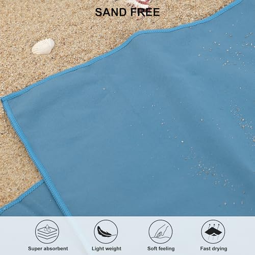 Microfiber Towel Quick Dry Camping & Travel & Gym Towel. Compact (Marine Blue / 32.00" x 16.00")