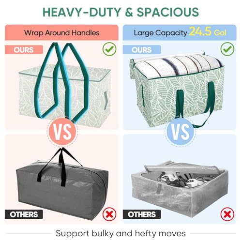 8 Pack Oversized Moving Bags with Reinforced Handles (8-Pack / Antique Folidage)