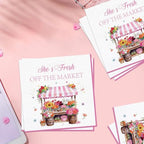 50Pcs She's Fresh off The Market Bridal Shower Napkins (Pink)