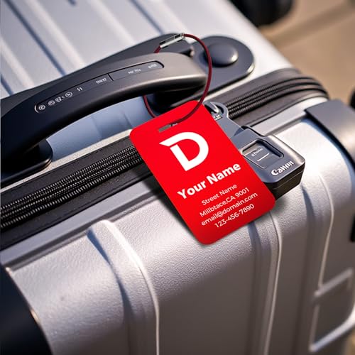4PCS Personalized Luggage Tag (Red / Large)