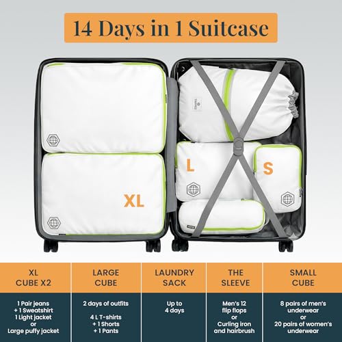 Extra Large Compression Packing Cubes 6 (White)