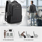 17 Inch Laptop Backpack for Travel with Backpack Rain Cover College Backpack for Men Laptop Bag with USB Charging Port (Dark Grey With Rain Cover / 17 Inch)