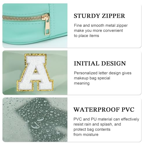 Initial Make Up Bag Travel Toiletry Bag (Large-Blue / M)