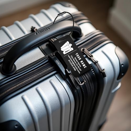 4PCS Personalized Luggage Tag (Black / Small)