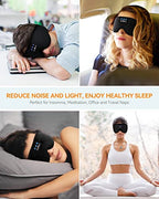 3D Sleep Headphones Bluetooth 5.4 Sleep Mask with HD Speakers (Deep Black)