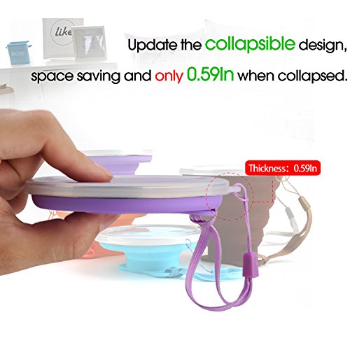 Silicone Collapsible Travel Cup (4 Pack-Orange-Blue-Coffee-Purple)