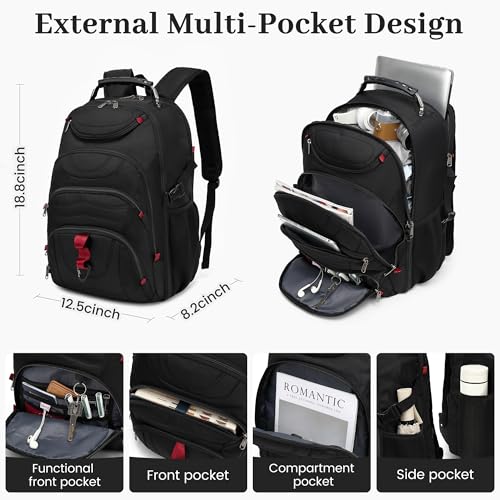 Vacuum Seal Backpack for Travel with Pump (17.3 / Black Q)