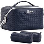 Travel Makeup Bag Cosmetic Bags for Women (L34 Dark Blue)