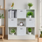 Collapsible Storage Bins (13×13×13/4pcs / Woven Gray)