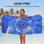 2 Pack Microfiber Beach Towels Oversized 71x32 Turtle Whale Shark (2 Pack Turtle Whale Shark / X-Large (32x71 inches))