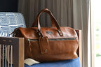 Handmade Leather Duffel Bag Luxury Duffle Bag Leather weekender Backpack for Men Full Grain Brown Leather TSA Approved