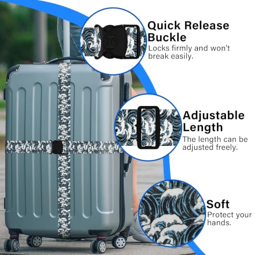 Luggage Straps for Suitcases (Blue Wave)