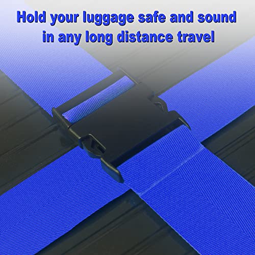 Luggage Straps for Suitcases TSA Approved Travel Essentials 8 Pack (Blue)