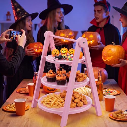 3 Tier Pink Spiderweb Serving Tray (Spider Web)