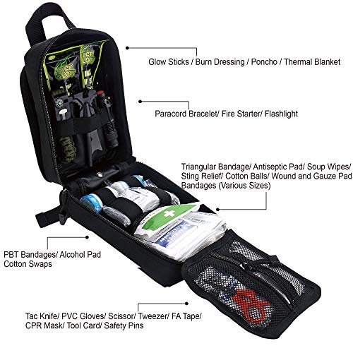 250 Pcs Survival First Aid Kit (Black)