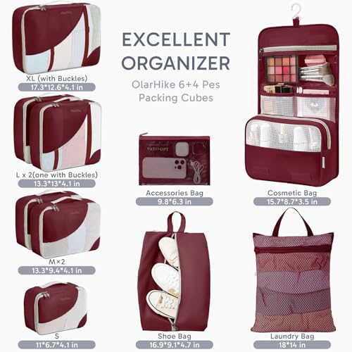 Packing Cubes for Travel (11 Burgundy)