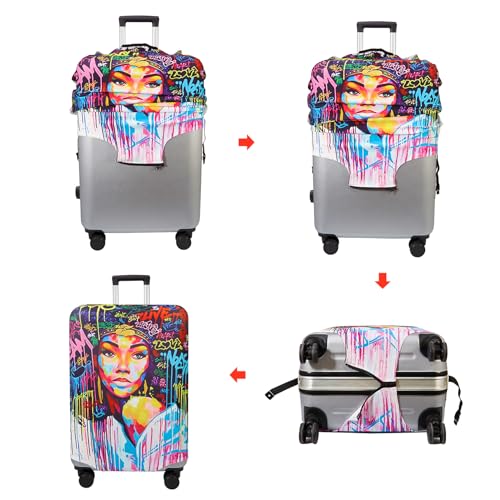 Travel Luggage Cover Suitcase Cover Protector Skins 18 (Graffiti A8 / M (for 22--24 inch luggage))