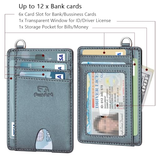 Slim Minimalist Wallet RFID Credit Card Holder for Men (small / Pearl Gray)