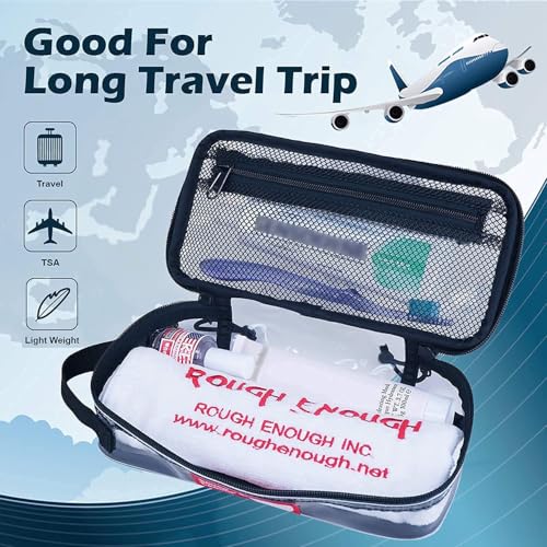 Rough Enough Clear TSA Approved Toiletry Bag Small Travel Shaving Kit Pouch (Clear)