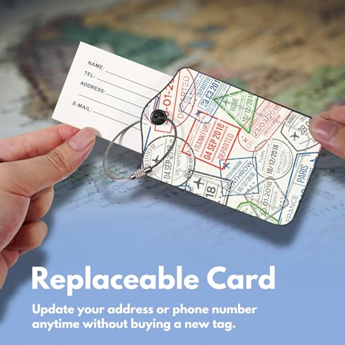 Luggage Tags for Suitcases (Global Travel Stamps)