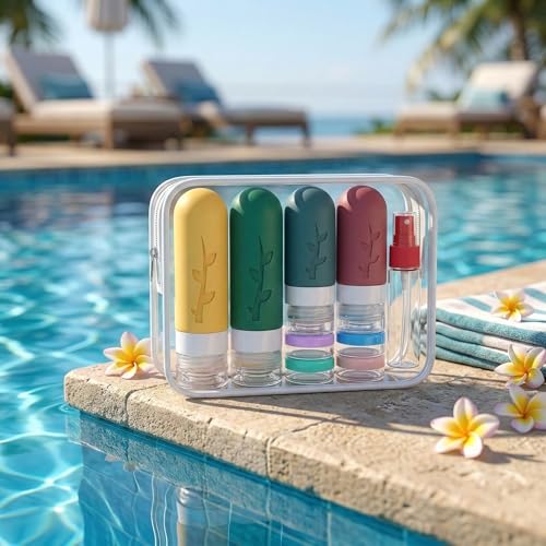 Travel Bottles Kit (Wine Red)