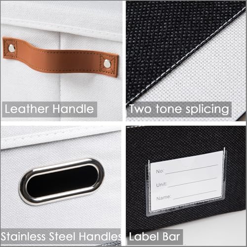 Storage Bins with Lids [3 (Black & White / XL(3-Pack))