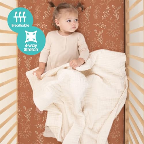 Baby Fitted Crib Sheets (Fox&foliage / 52X28 Inch)