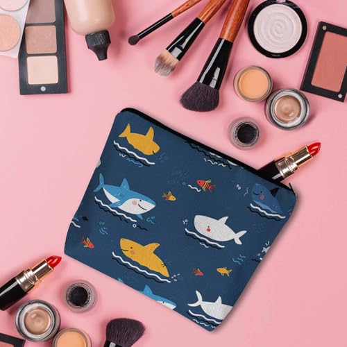 Shark Cosmetic Bags For Women (9 x 7.1 inch / Shark)