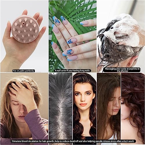 Hair Scalp Scrubber Shampoo Brush with Dispenser (Pink（with Dispenser） / 1 Count(Pack of 1))