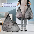 4Pcs Mesh Laundry Bags Washing Machine Mesh Wash Bags Jumbo for Delicates Clothes (Black / Pack 4 pcs)