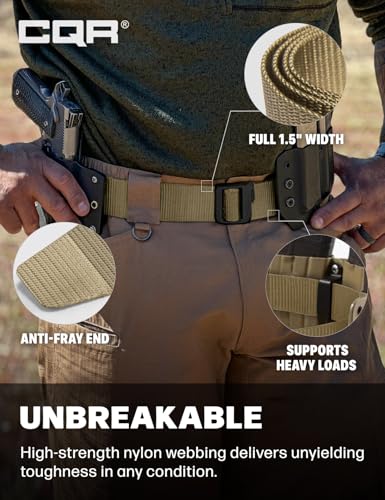 Tactical Belt (2pack Dura Nylon Black/Khaki / Medium)