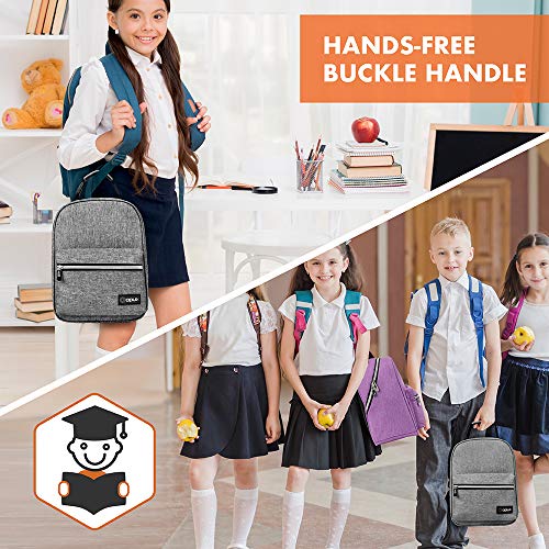 Insulated Lunch Box for Kids and Adults (Heather Gray)