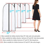 Garment Bags for Hanging Clothes 24"x 60" Coat Covers for Closet Foldable Washable Dress Bags for Hanging Clothes for Long Dress Dance Costumes Suits Gowns Coats (Black / 24''X60'')