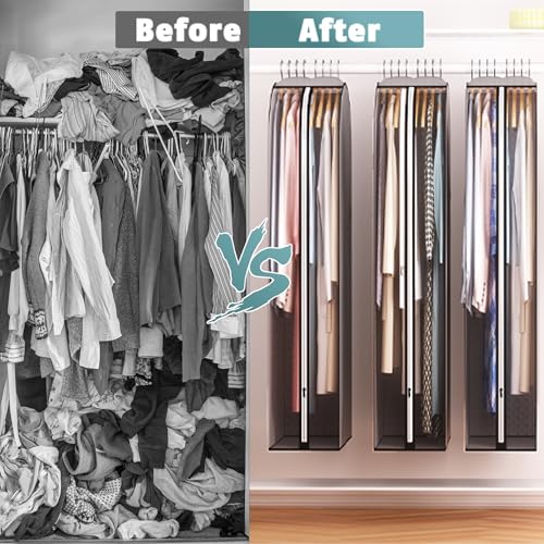 10" Gusseted Garment Bags for Hanging Clothes (Grey / 50 inch)