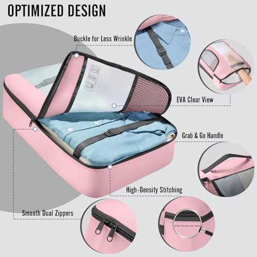 10 Set Packing Cubes for Travel Essentials (03 Pink)